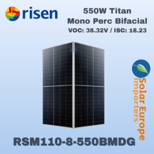 Risen 550W Titan Mono Perc Bifacial - VOC 38.32V / ISC 18.23A (RSM110-8-550BMDG)